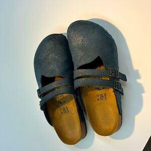 Women’s Birkis. Slightly worn. navy blue suede